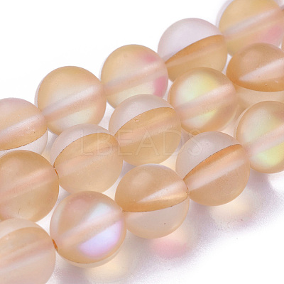 Synthetic Moonstone Beads Strands G-F142-10mm-13-1