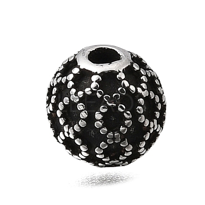 Engraved 304 Stainless Steel Beads STAS-H263-17AS-10-1