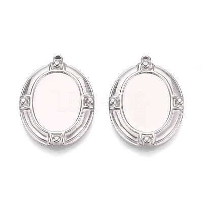 304 Stainless Steel Pendant Cabochon Settings X-STAS-T067-17P-1