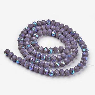 Electroplate Opaque Solid Color Glass Beads Strands EGLA-A034-P1mm-L10-1
