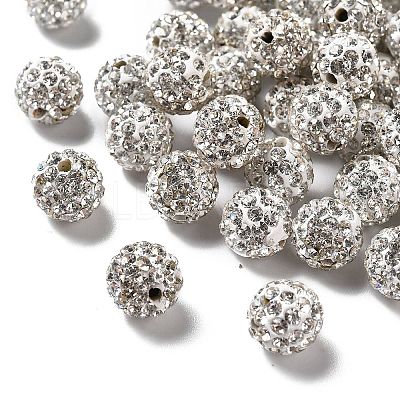 Polymer Clay Rhinestone Beads RB-C1438-10mm-A01-1