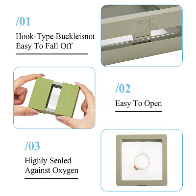 3 Bags 3 Styles Square Transparent PE Thin Film Suspension Jewelry Display Box CON-TA0001-38A-1