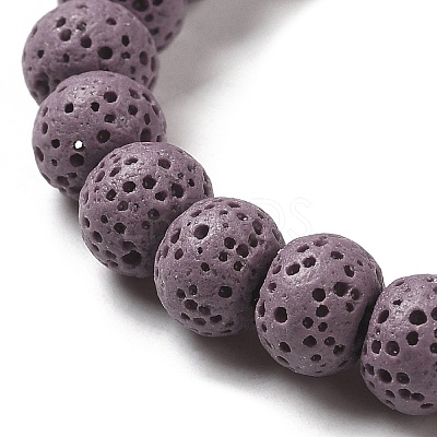 Natural Lava Rock Dyed Beads Strands G-Z036-B01-M-1