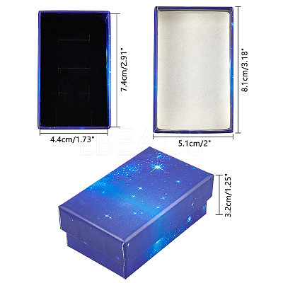 Starry Sky Pattern Cardboard Jewelry Boxes CBOX-BC0001-40D-1