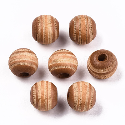 Painted Natural Wood Beads WOOD-T021-54A-09-1