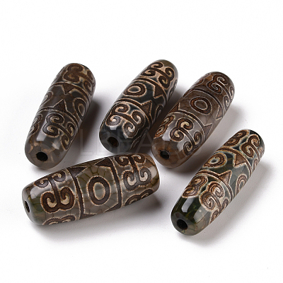 Tibetan Style dZi Beads TDZI-E004-25-1