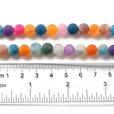Natural Crackle Agate Beads Strands G-G055-8mm-9-1