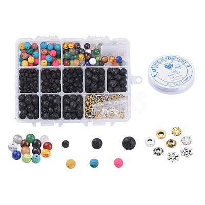 DIY Chakra Stretch Bracelet Making Kits DIY-JP0005-63G-1