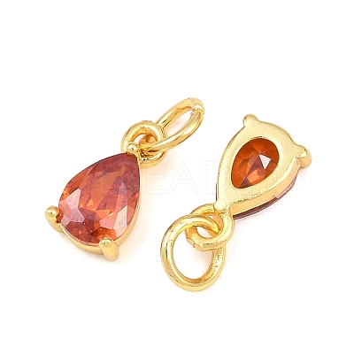 Brass Pave Cubic Zirconia Charms KK-K340-51G-07-1