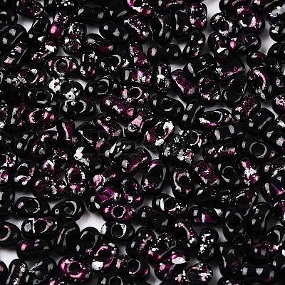 Picasso Spray Painted Glass Seed Beads SEED-T006-04-38-1