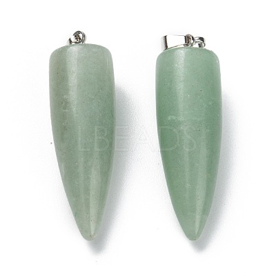 Natural Green Aventurine Pointed Pendants G-D040-01P-B06-1