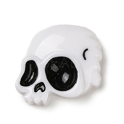 Skull Halloween Opaque Resin Decoden Cabochons RESI-R446-01K-1