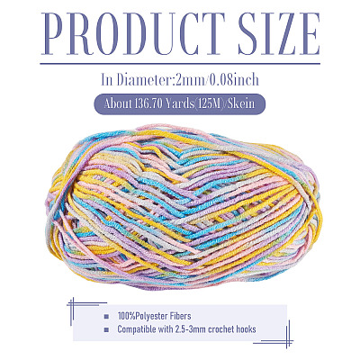 Light Gradient Segment Dyed Polyester Yarn DIY-TADJ0002-005K-1