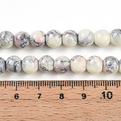 Baking Paint Glass Beads Strands DGLA-N003-8mm-C05-1