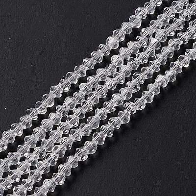 Clear Glass Bicone Beads Strands X-GLAA-S026-2mm-07-1