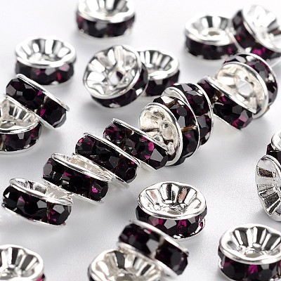 Brass Grade A Rhinestone Spacer Beads RB-A014-Z8mm-11S-1