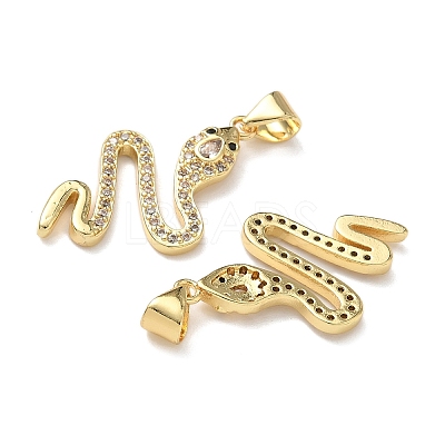 Brass Micro Pave Cubic Zirconia Pendants KK-L243-29G-09-1