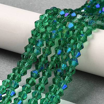 Transparent Electroplate Glass Beads Strands GLAA-F029-3mm-D10-1