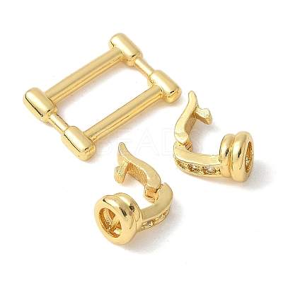 Brass Pave Clear Cubic Zirconia Fold Over Clasps KK-M320-15G-1