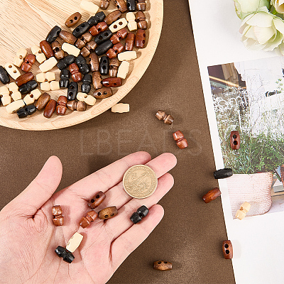 80Pcs 8 Style Wooden Buttons BUTT-GF0004-03-1
