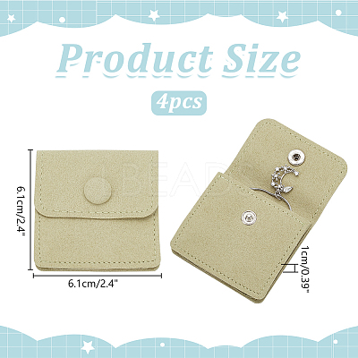 Microfiber Jewelry Flap Pouches ABAG-WH0038-44-1