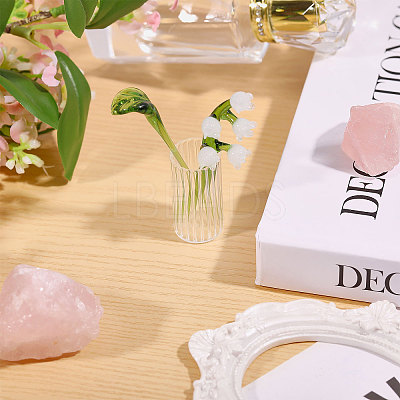 2Pcs Glass Flower Display Decorations AJEW-CO0001-04A-1