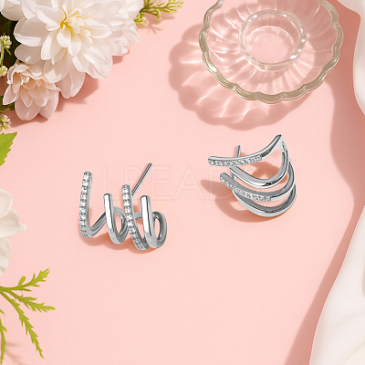 2Pairs 2 Colors Rack Plating Claw Brass Clip-on Earrings EJEW-GO0001-08-1