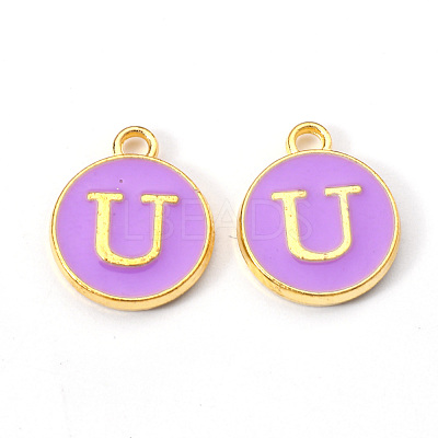 Golden Plated Alloy Enamel Charms ENAM-S118-10U-1