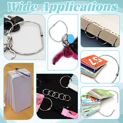 14Pcs Iron & Brass Loose Leaf Book Binder Hinged Rings FIND-UN0010-35-1
