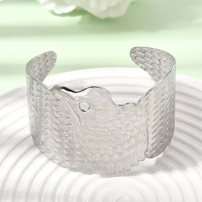 Summer 304 Stainless Steel Wide Cuff Bangles for Women Men BJEW-F511-01P-1