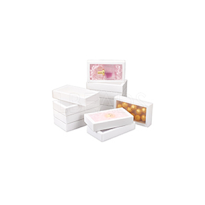 Cardboard Drawer Gift Storage Boxes with Clear Cover CON-WH0092-72C-01-1