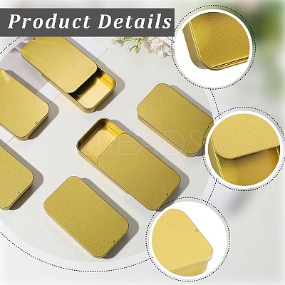 6Pcs Slide Top Tinplate Trinket Storage Boxes CON-SP0001-23D-1
