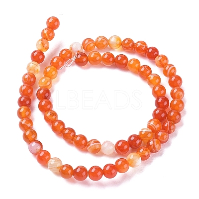 Natural Striped Agate/Banded Agate Beads Strands X-G-G582-8mm-62-1