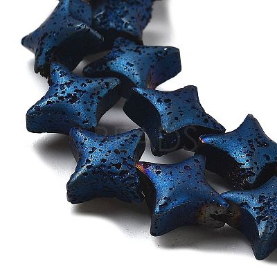 Electroplated Natural Lava Rock Beads Strands G-A251-C01-01H-1