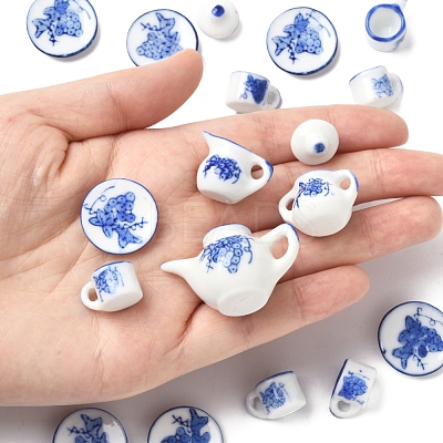 5Pcs Porcelain Tea Set Display Decorations PORC-FS0001-12-1