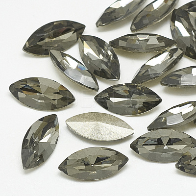 Pointed Back Glass Rhinestone Cabochons RGLA-T083-9x18mm-03-1