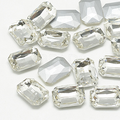 Pointed Back Glass Rhinestone Cabochons RGLA-T079-10x14mm-01-1