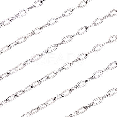 10M Tarnish Resistant 304 Stainless Steel Cable Chains CHS-BBC0001-18-1