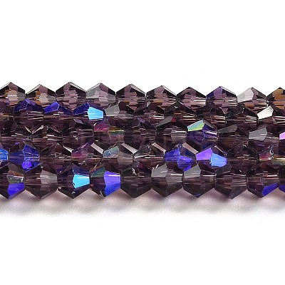Transparent Electroplate Glass Beads Strands EGLA-A039-T6mm-L04-1