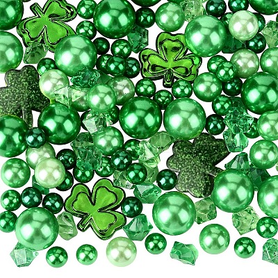 86Pcs 3 Styles Plastic Imitation Pearl Round No Hole Beads OACR-SP0001-73-1