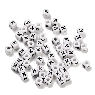 Opaque Acrylic Beads OACR-S076-01K-1