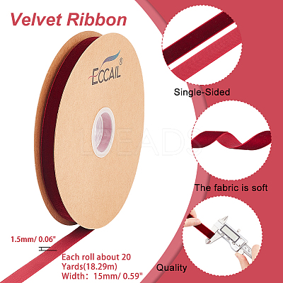 Single Face Velvet Ribbons OCOR-WH0080-14B-01-1