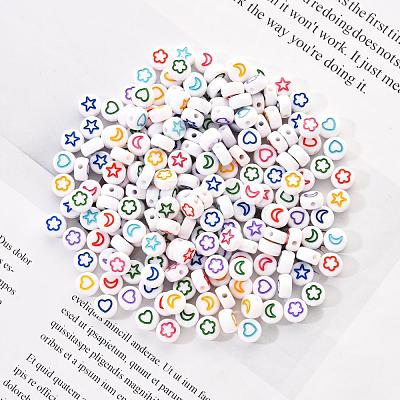 White Opaque Acrylic Beads MACR-YW0001-19E-1