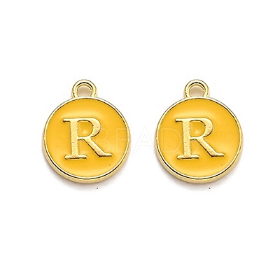 Golden Plated Alloy Enamel Charms LS-ENAM-Q437-13R-1