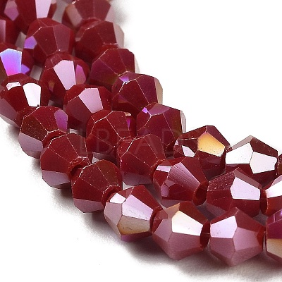 Opaque Solid Color Electroplate Glass Beads Strands EGLA-A039-P4mm-B01-1