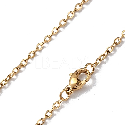 Ion Plating(IP) 304 Stainless Steel Cable Chain Necklace for Men Women NJEW-K245-024A-1