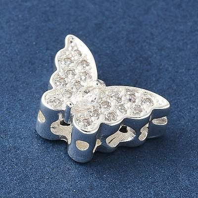 Brass Micro Pave Cubic Zirconia Beads KK-A253-10S-1