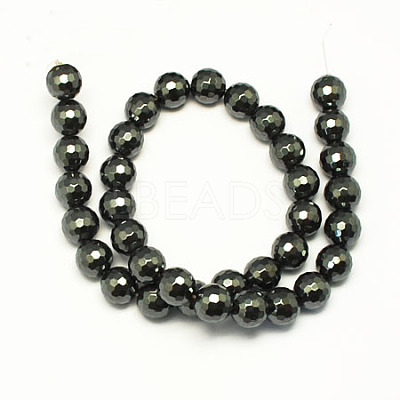 Non-magnetic Synthetic Hematite Beads Strands X-G-S084-12mm-1