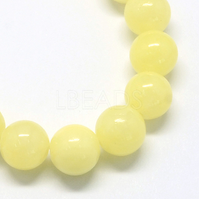 Natural Dyed Yellow Jade Gemstone Bead Strands X-G-R271-8mm-Y06-1