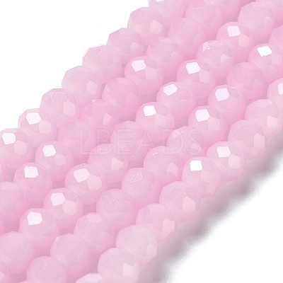 Baking Paint Imitation Jade Glass Bead Strands LS-DGLA-A034-J8MM-A26-1